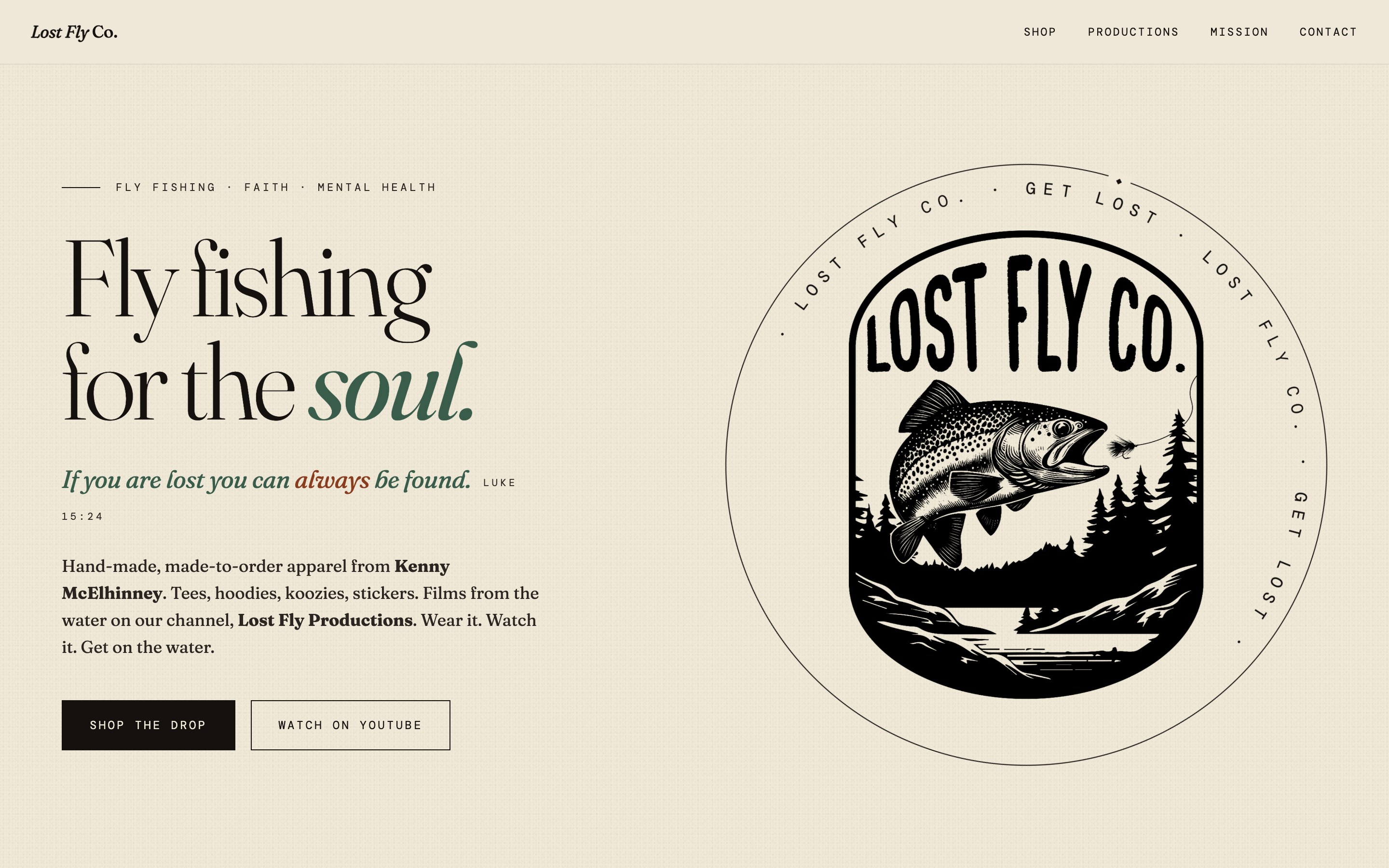 Lost Fly Co. apparel website